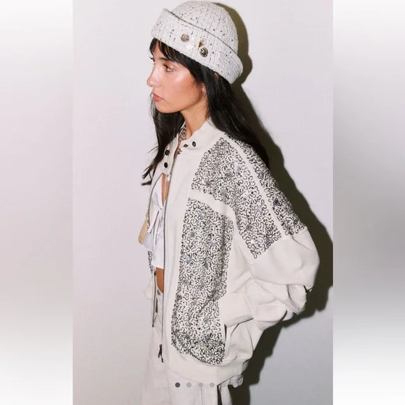 Free People Sparkle Sweatshirt Jacket - Size M/S/XS - Picture 5 of 9
